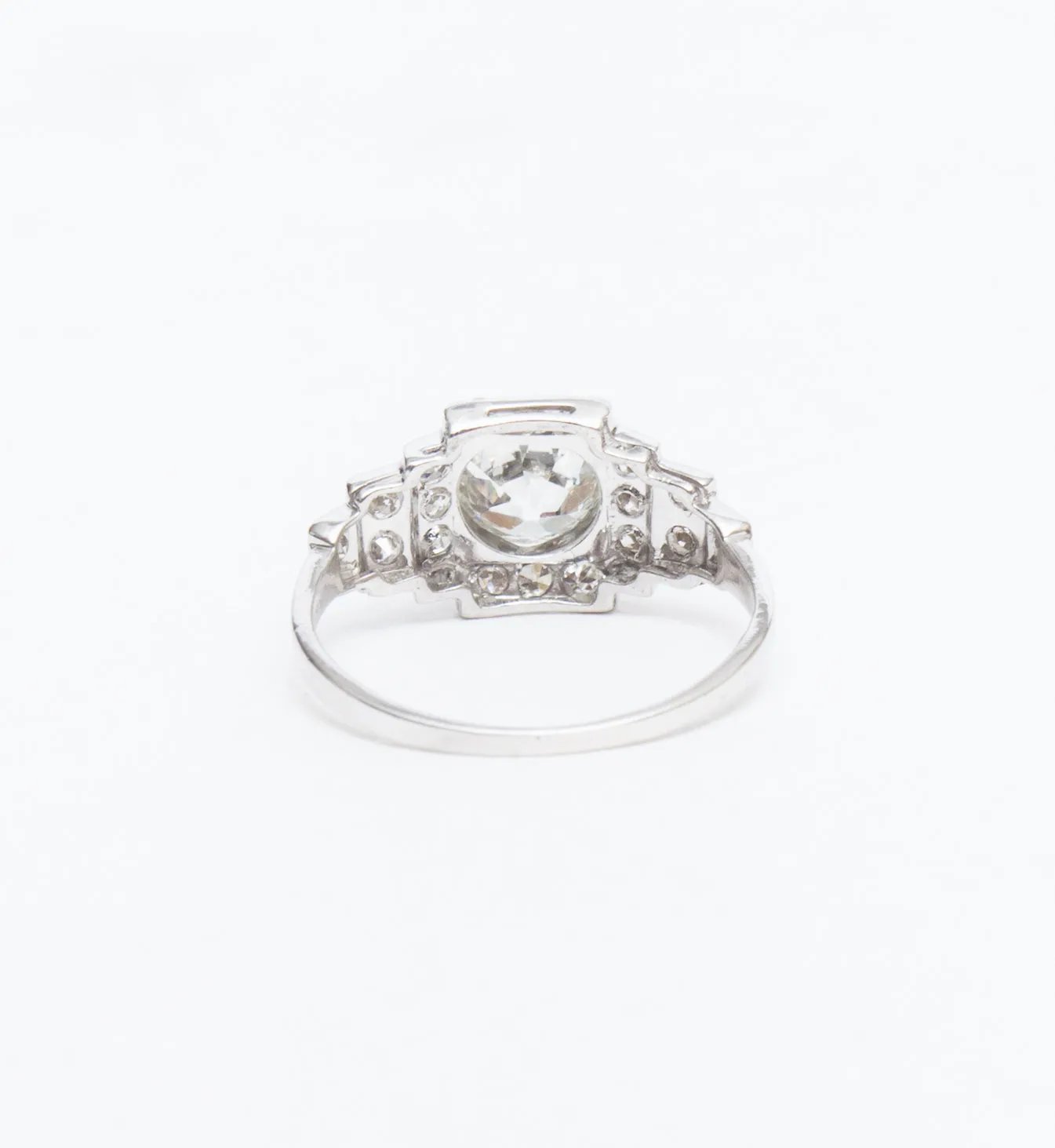 1.23 ct Old European Diamond Step Down Ring