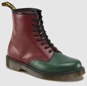 1460 Green Cherry Red Yellow Smooth Leather Lace Up Boot