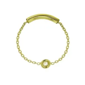 14K DIAMOND BEZEL CHAIN RING