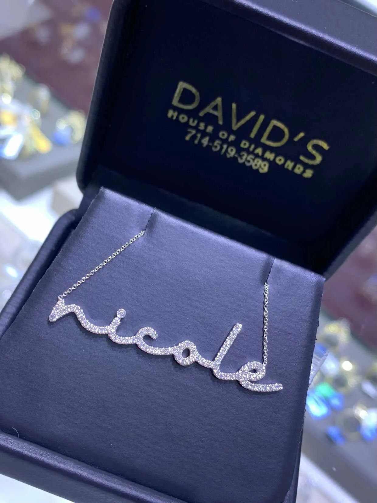 14K Gold Custom Diamond Cursive Name Necklace