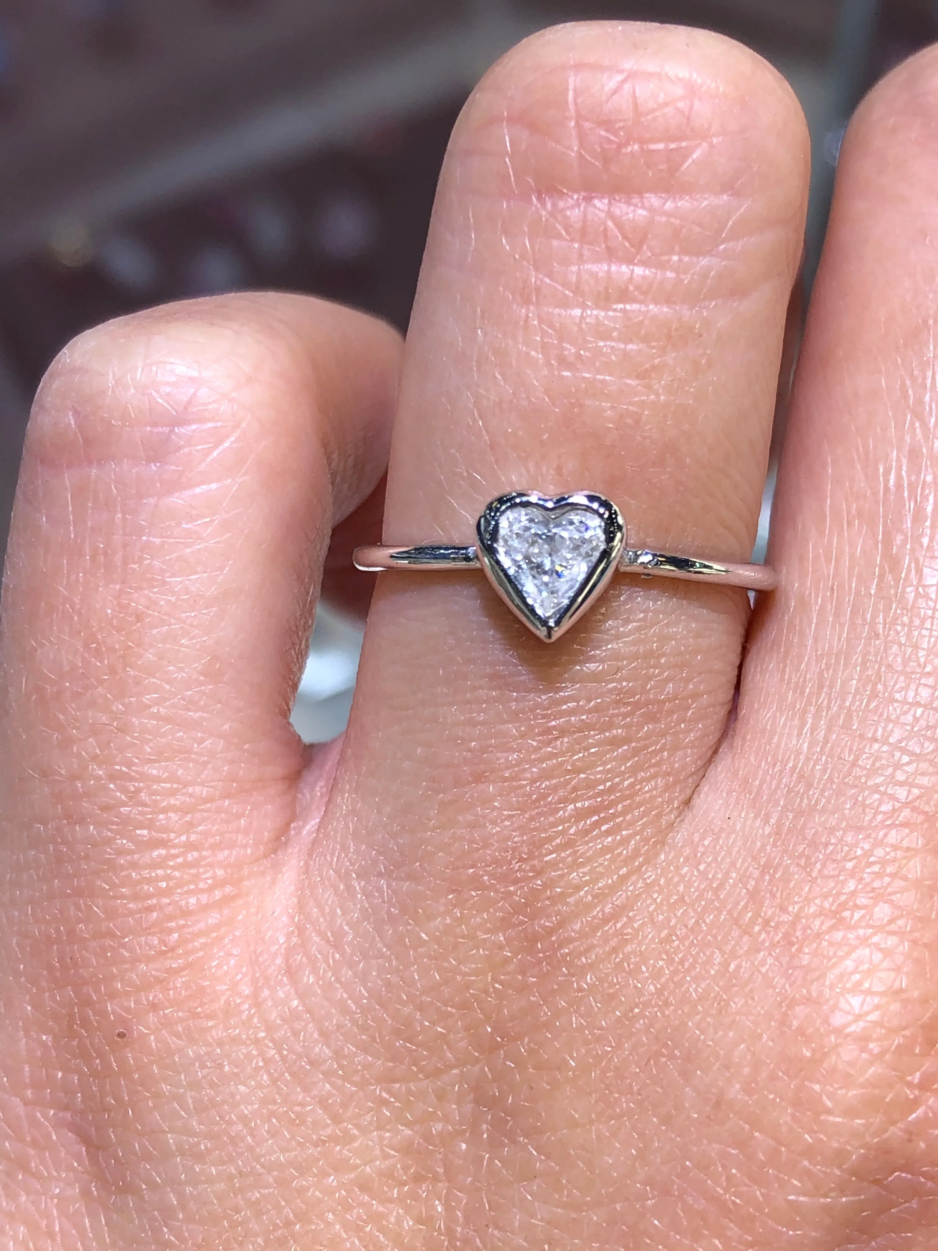 14K Gold Heart Diamond Ring