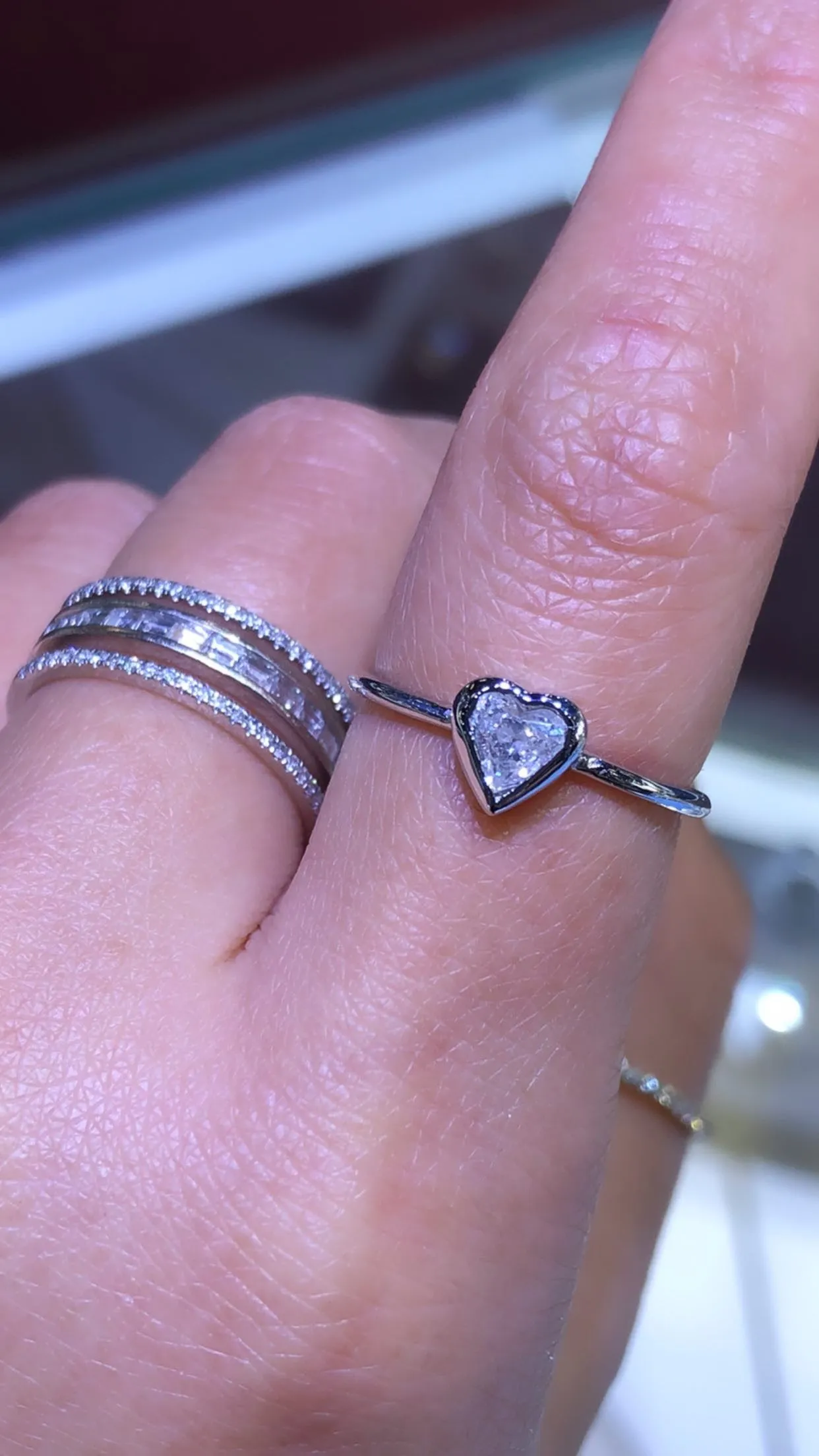 14K Gold Heart Diamond Ring