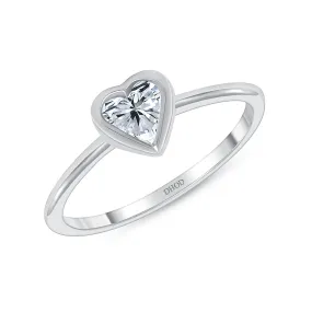 14K Gold Heart Diamond Ring