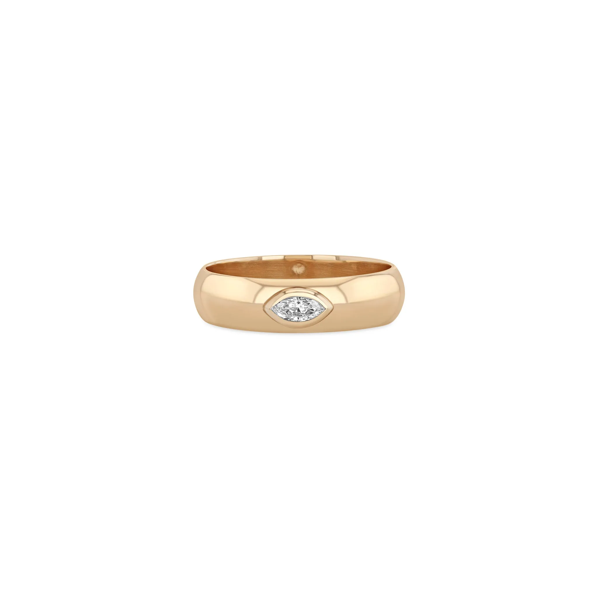 14k Marquise Diamond Half Round Ring - SALE