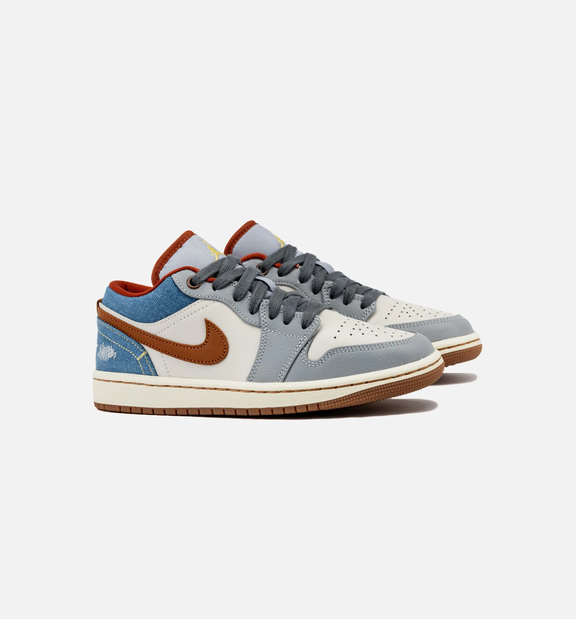 Air Jordan 1 Low Denim Womens Lifestyle Shoe - Phantom/Coconut Milk/Amber Brown