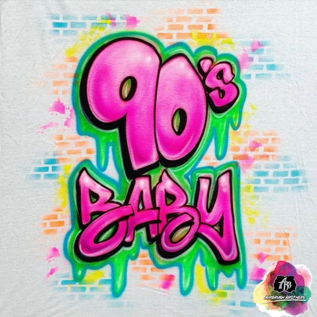 Airbrush 90's Baby Shirt Design