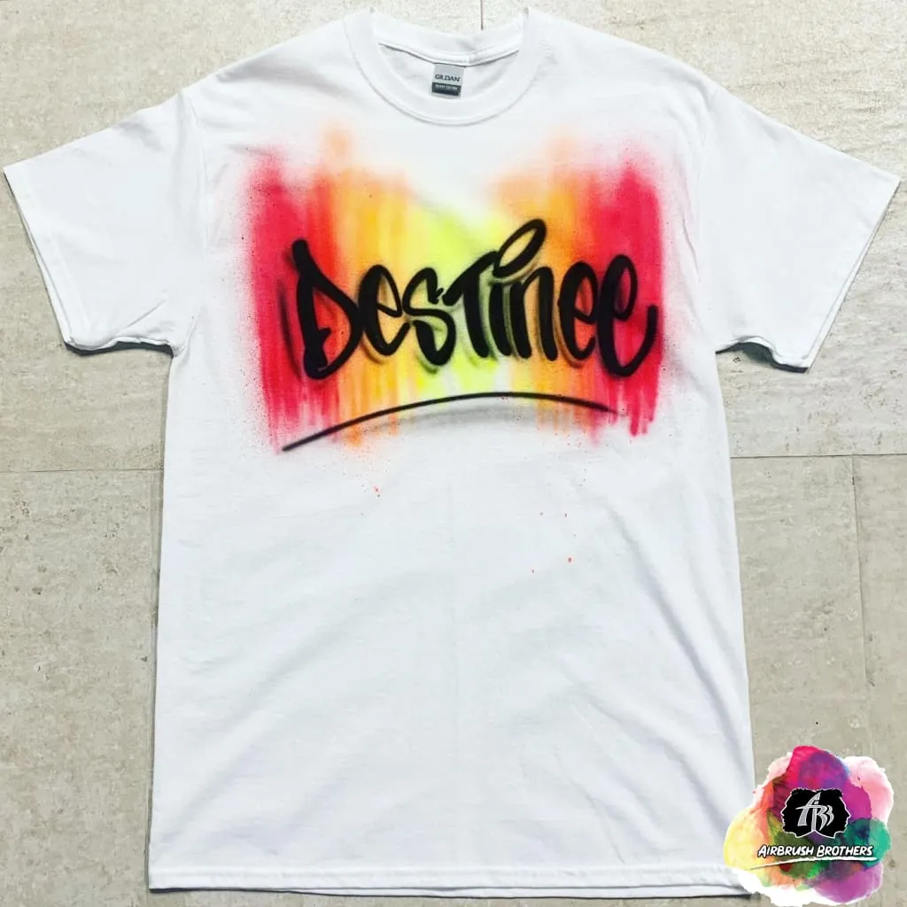 Airbrush Vertical Multicolor Shirt Design