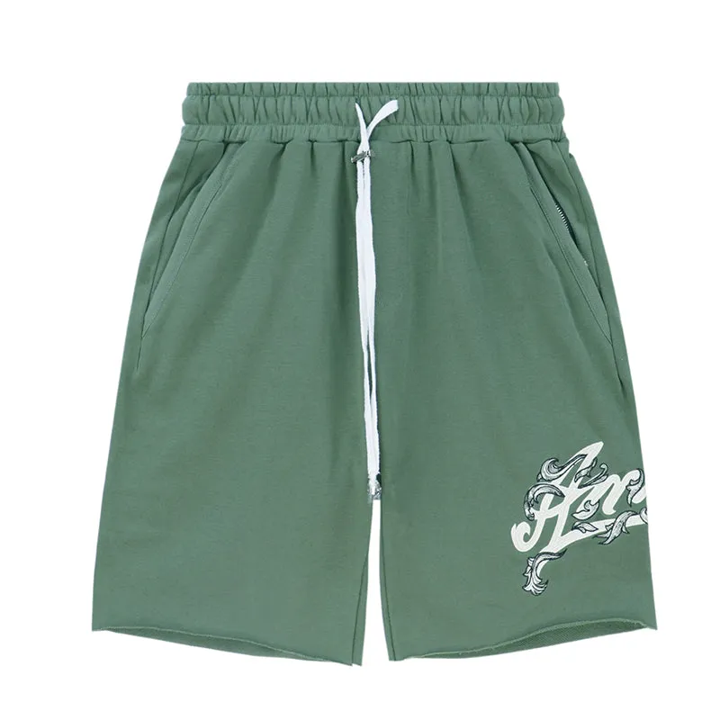 AMIRI Letter Logo Embroidery Shorts Green