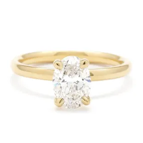 ANNE SPORTUN 18K YELLOW GOLD OVAL SOLITAIRE ENGAGEMENT RING (SETTING ONLY)