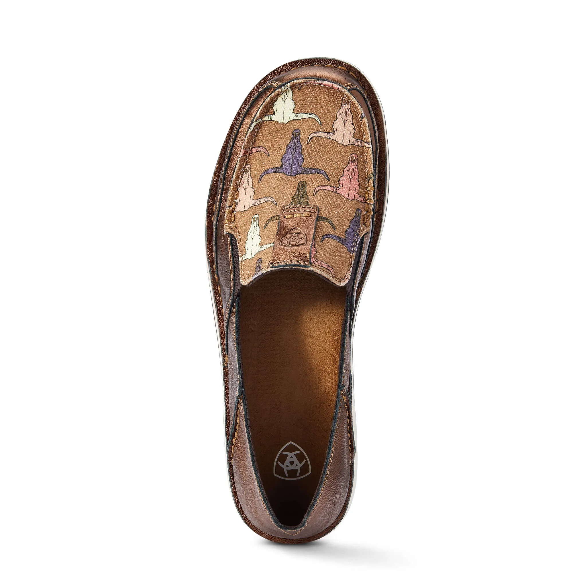 Ariat Womens Metallic Bronze/Pink Steerhead Print Cruiser