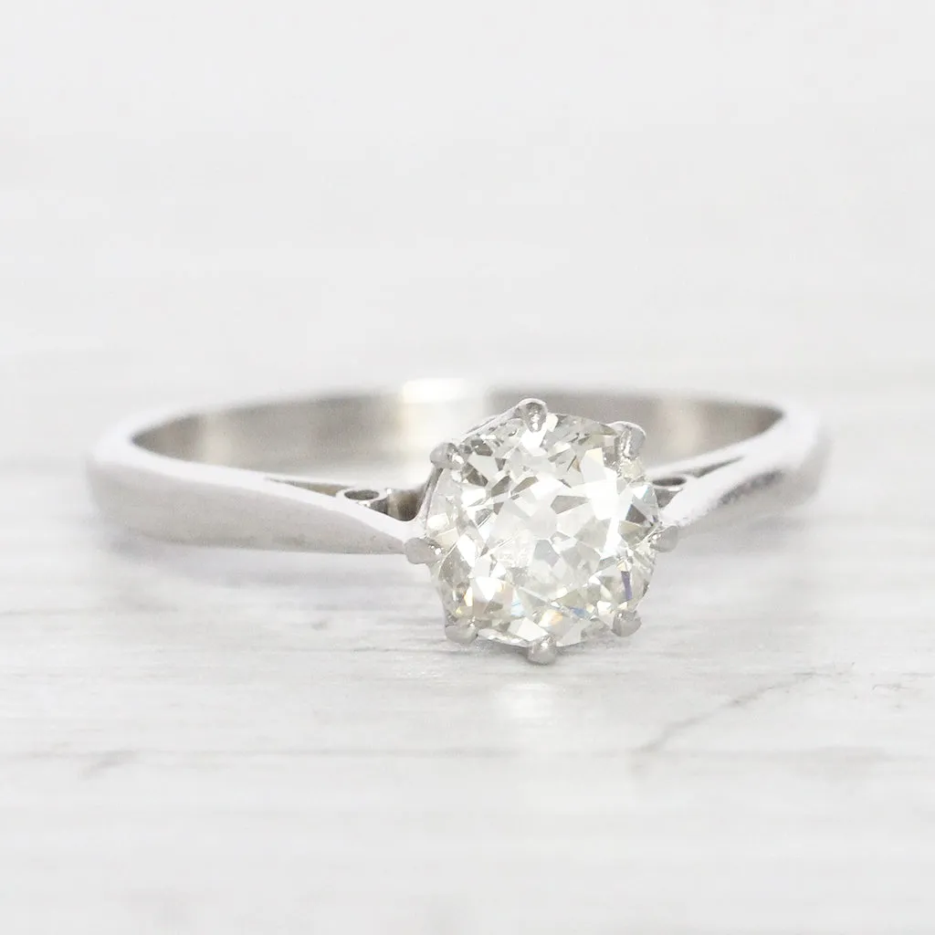 Art Deco 0.75 Carat Old Mine Cut Diamond Solitaire