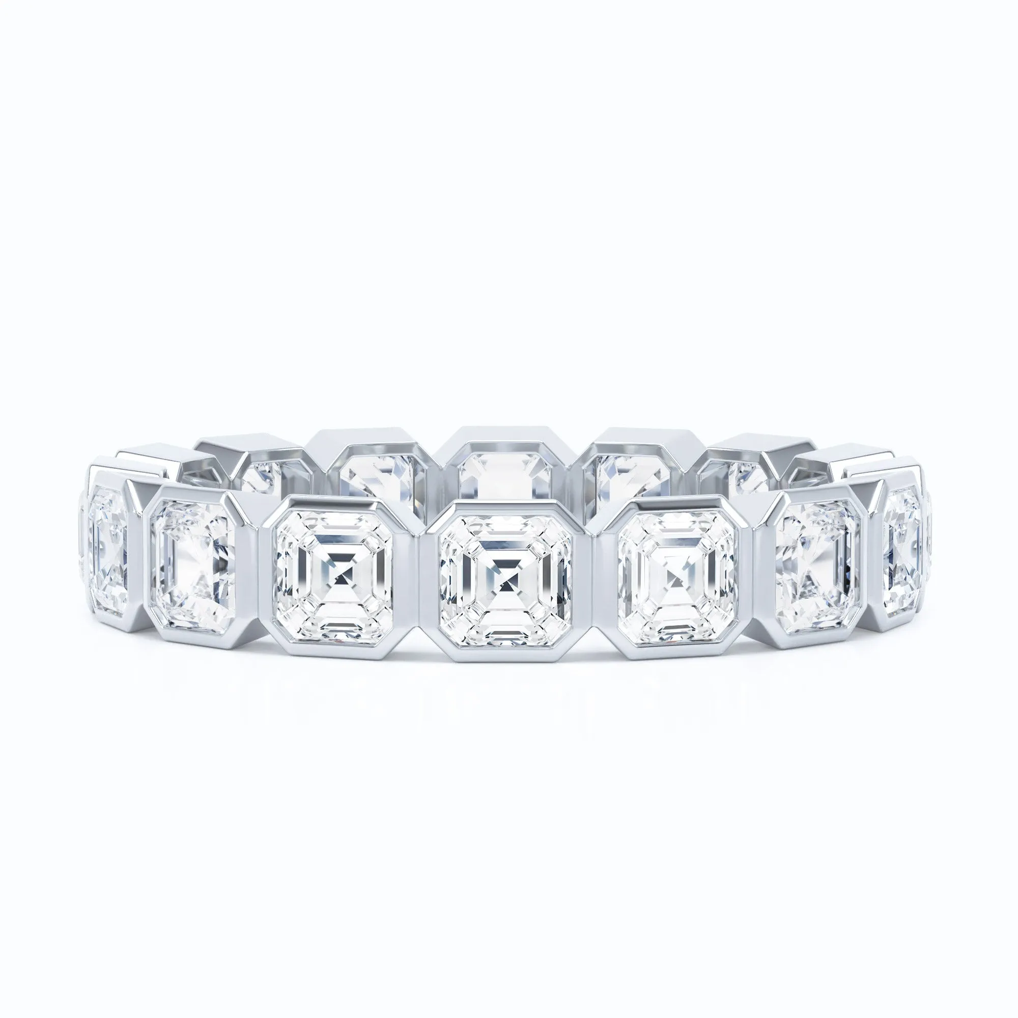 Asscher Bezel Wedding Band