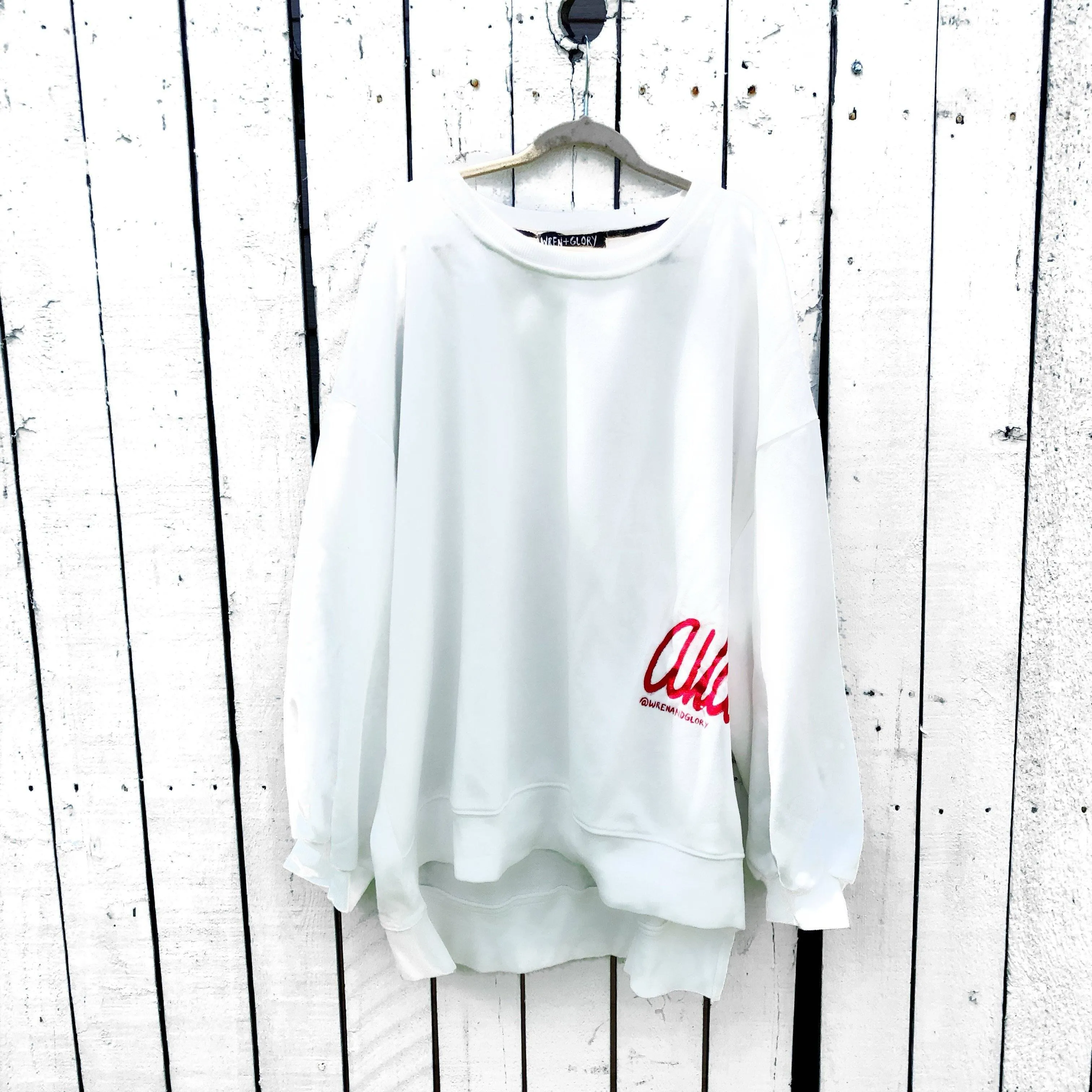 'AVAILABLE' PAINTED SWEATSHIRT