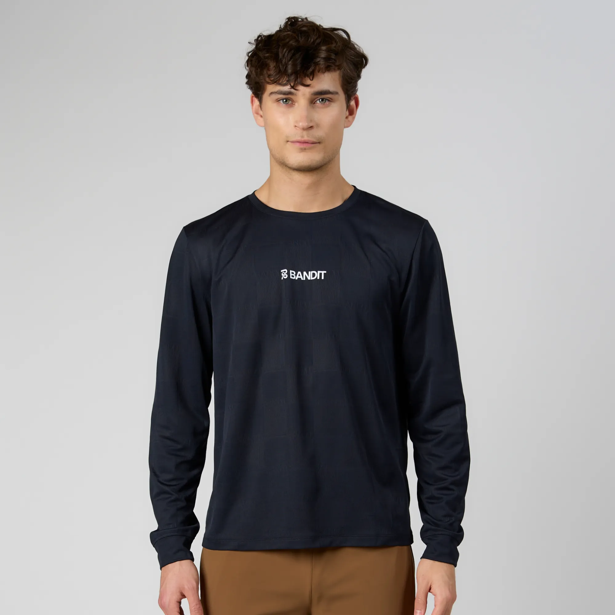 Bandit Cheque Jacquard Long Sleeve - Unisex, Black