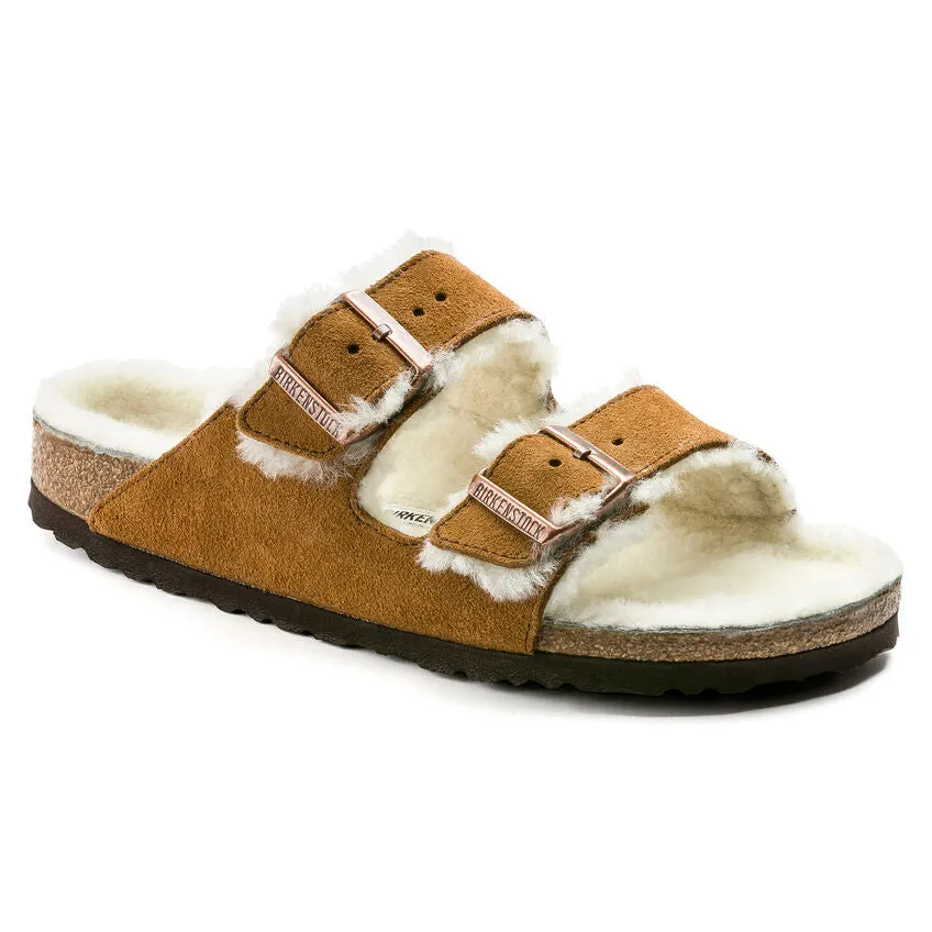 BIRKENSTOCK Women's Arizona Shearling Suede Leather (Mink - Regular Fit)