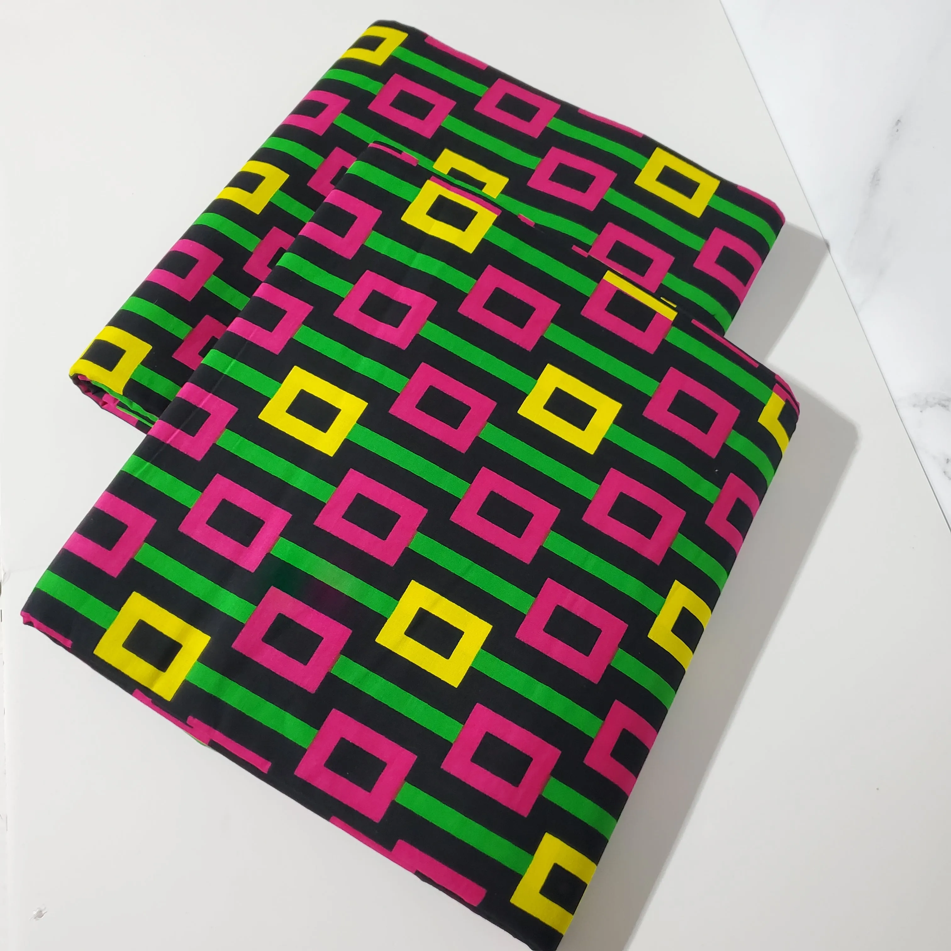 Black and Pink African Ankara Fabric