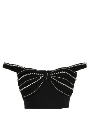 Black Diamante Bust Top