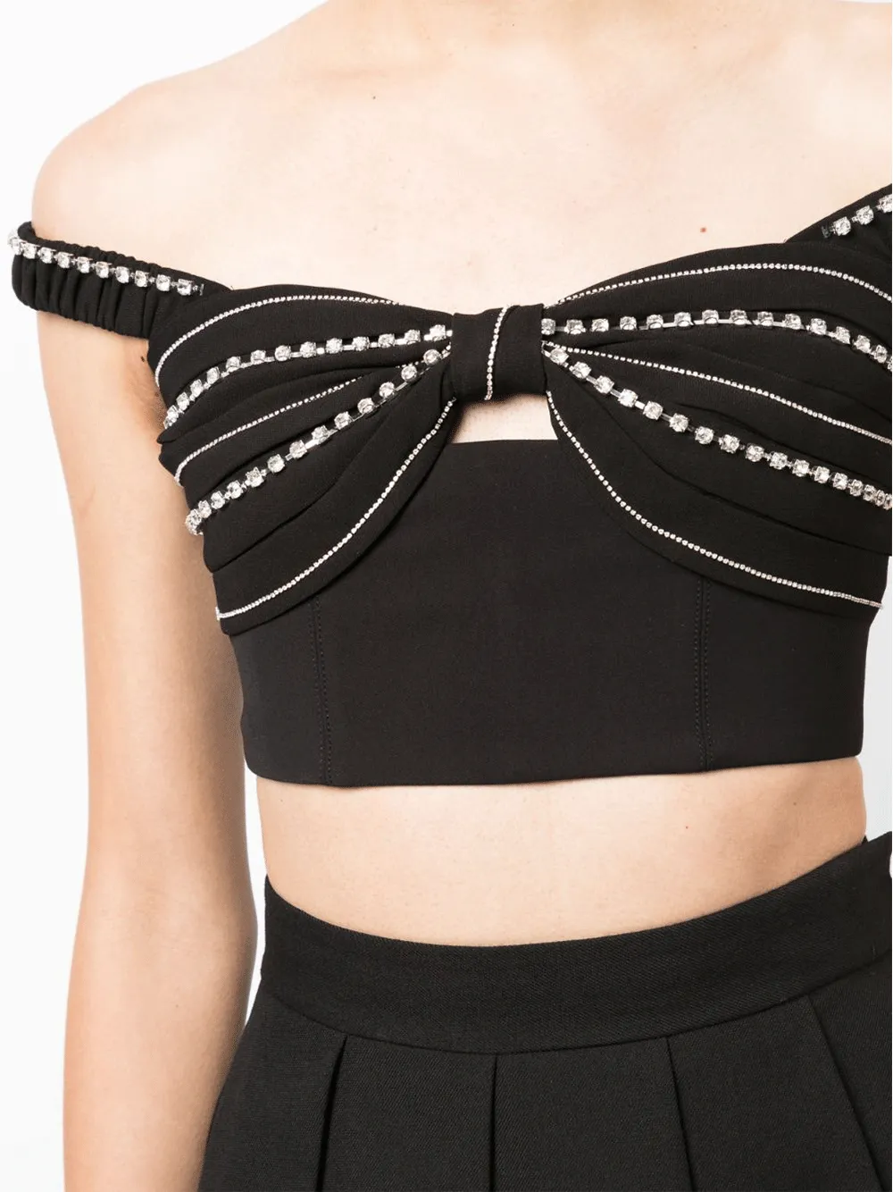 Black Diamante Bust Top