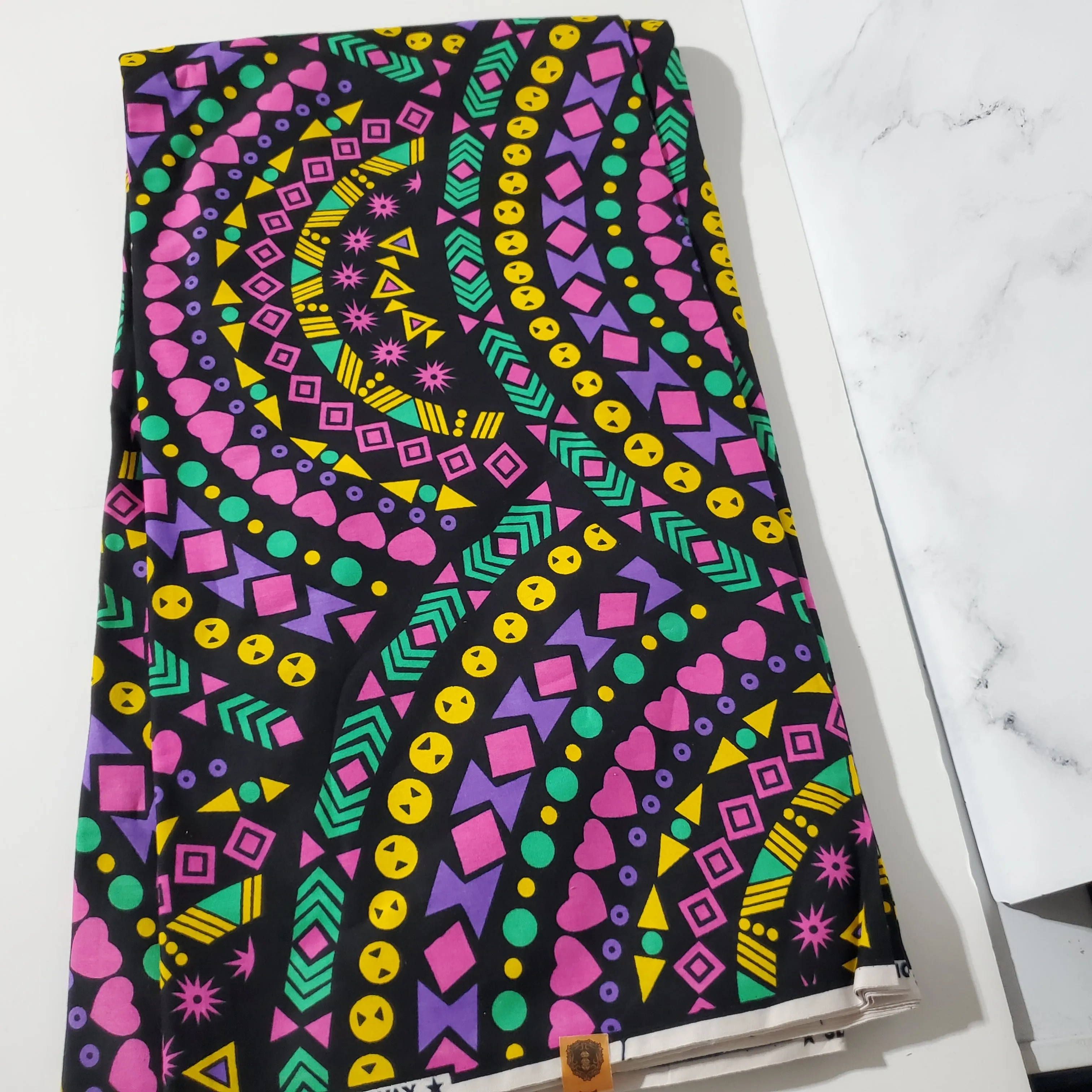 Black Multicolor African Ankara Fabric