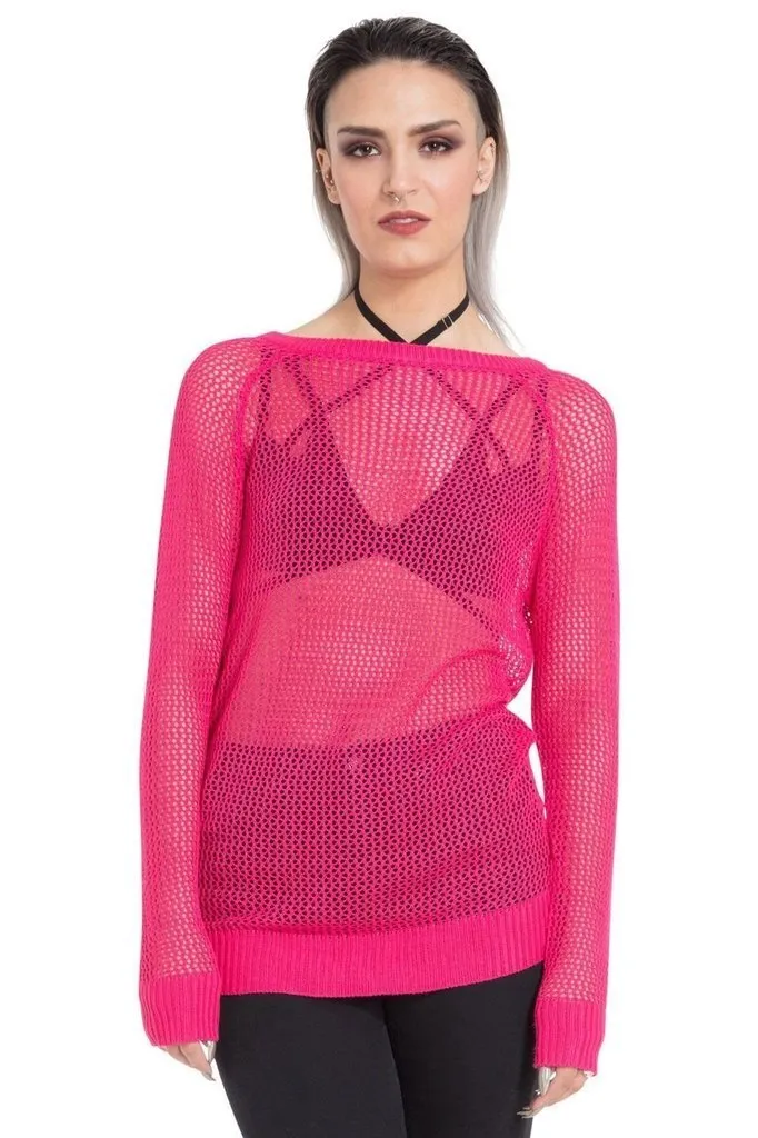 Black or Pink Mesh Sweatshirt