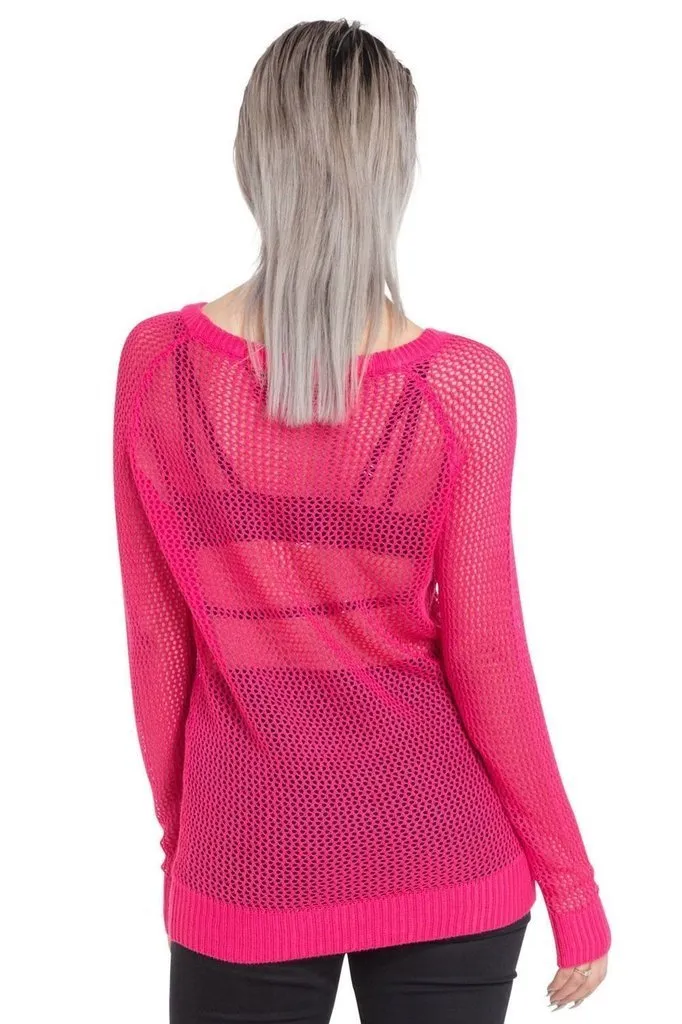 Black or Pink Mesh Sweatshirt