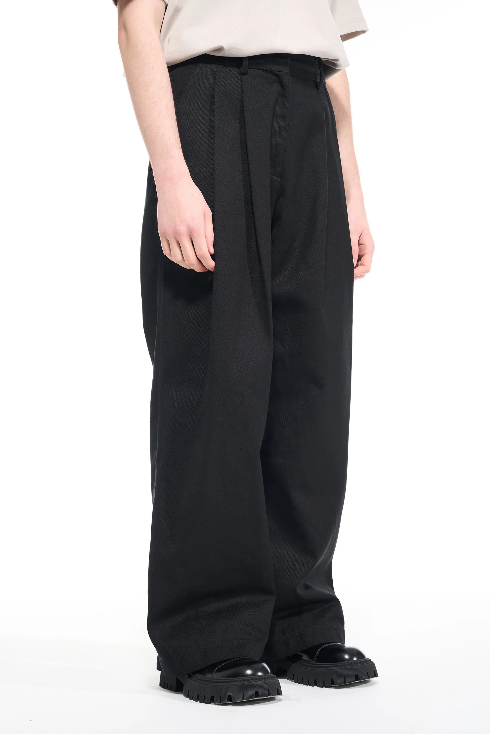 Black Pinched Seam Track Pants