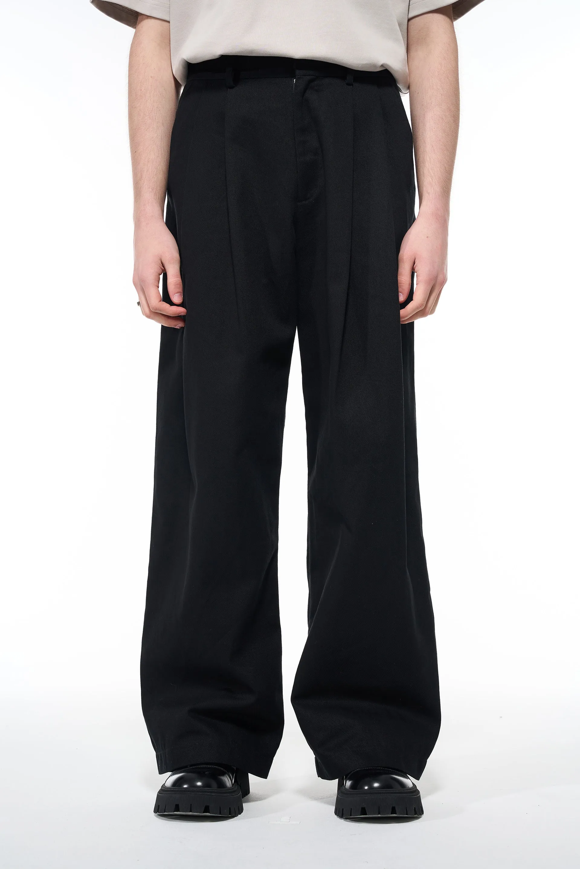 Black Pinched Seam Track Pants