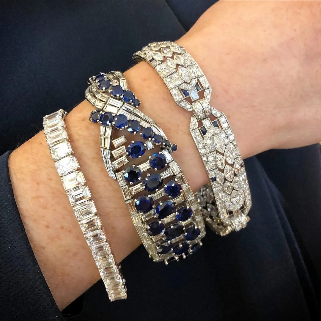 Boucheron Paris Untreated Sapphire and Diamond Bracelet