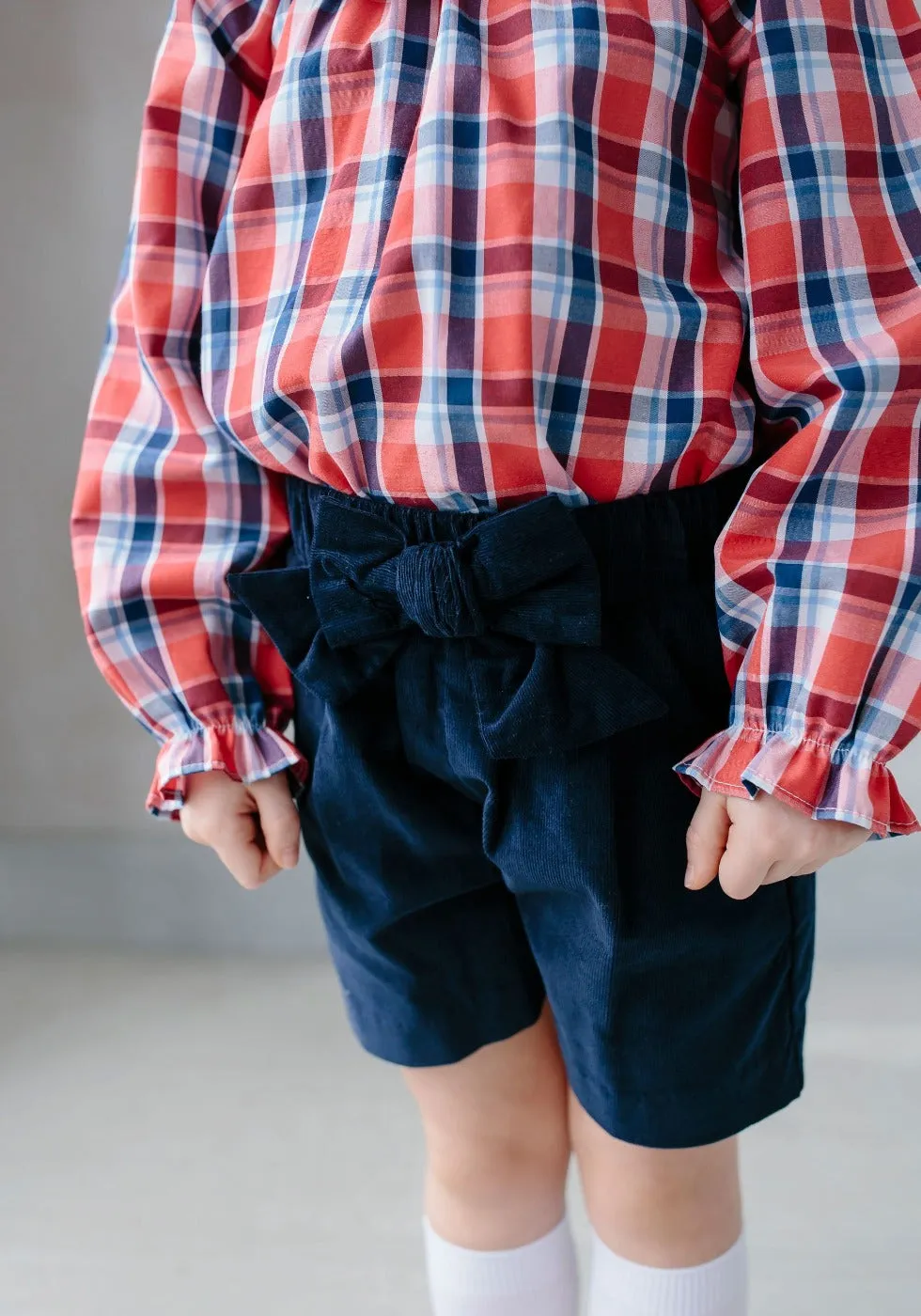 Bow Short - Navy Corduroy