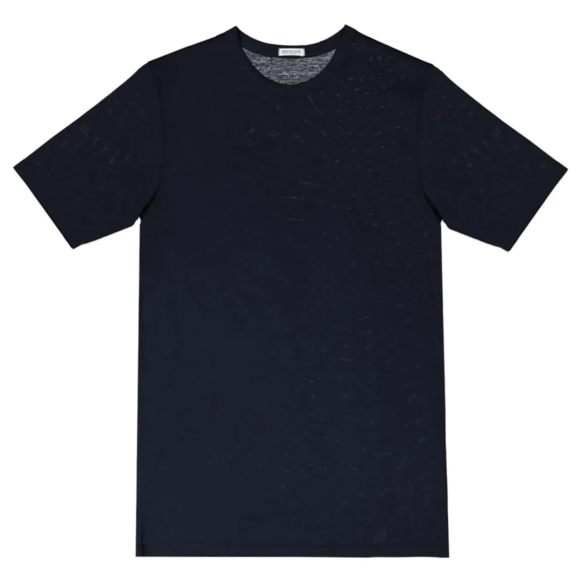 Bresciani Navy Fitted Cotton Tee