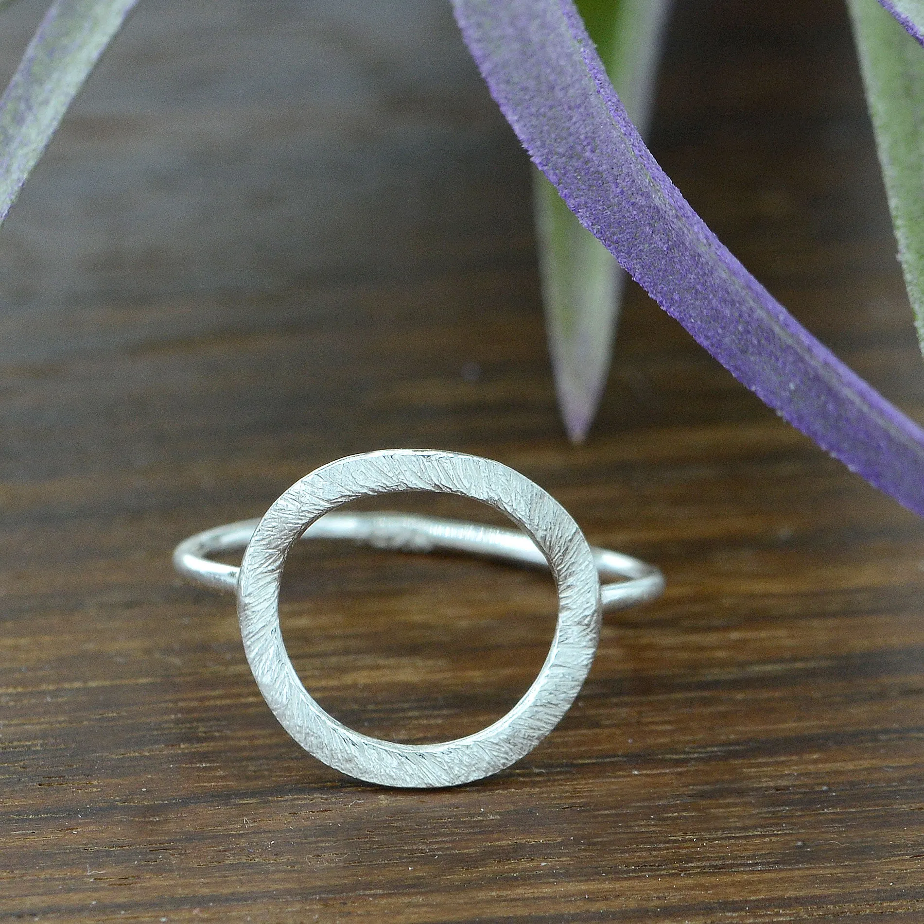 Brushed Metal Circle Ring