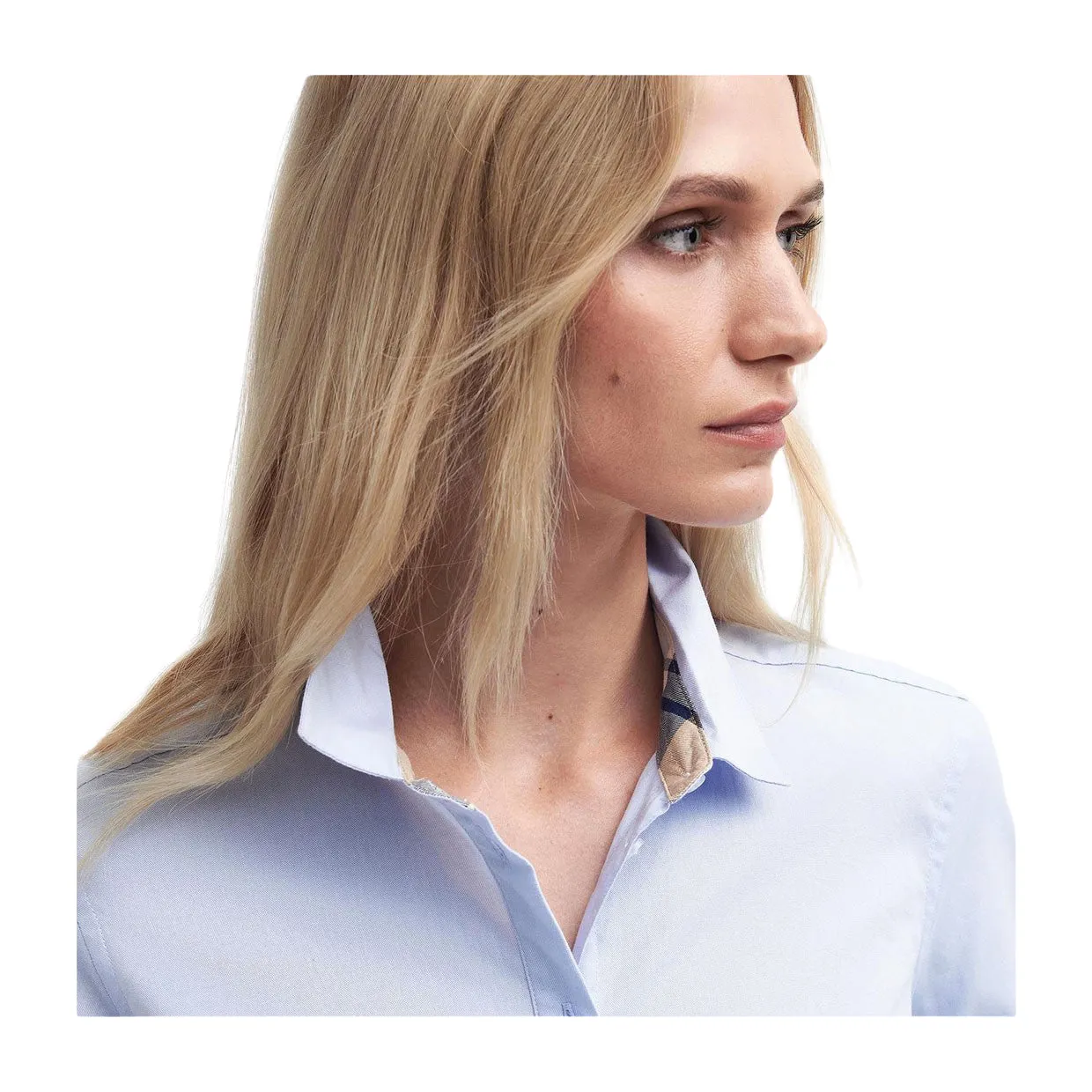 Camicia Donna Barbour Derwent Celeste