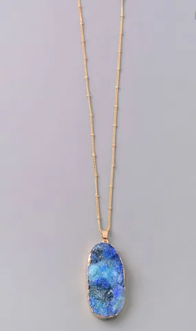 Celestine Geode Stone Necklace