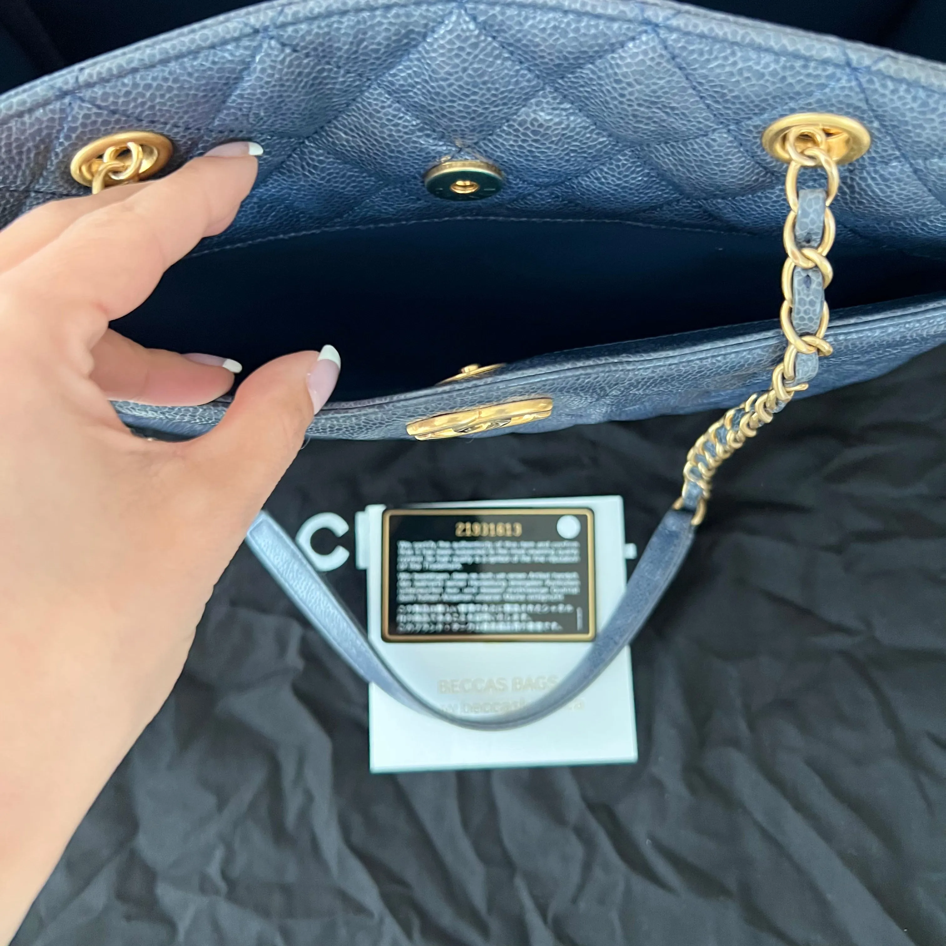 Chanel Quilted Caviar Tote Bag