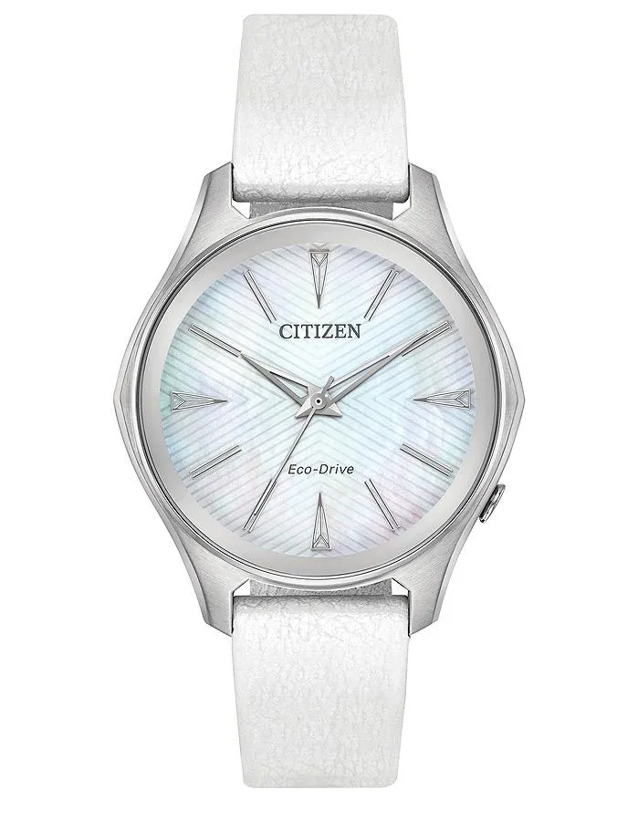 Citizen Eco-Drive L Modena Billie Jean King Edition - White Vegan Leather Strap