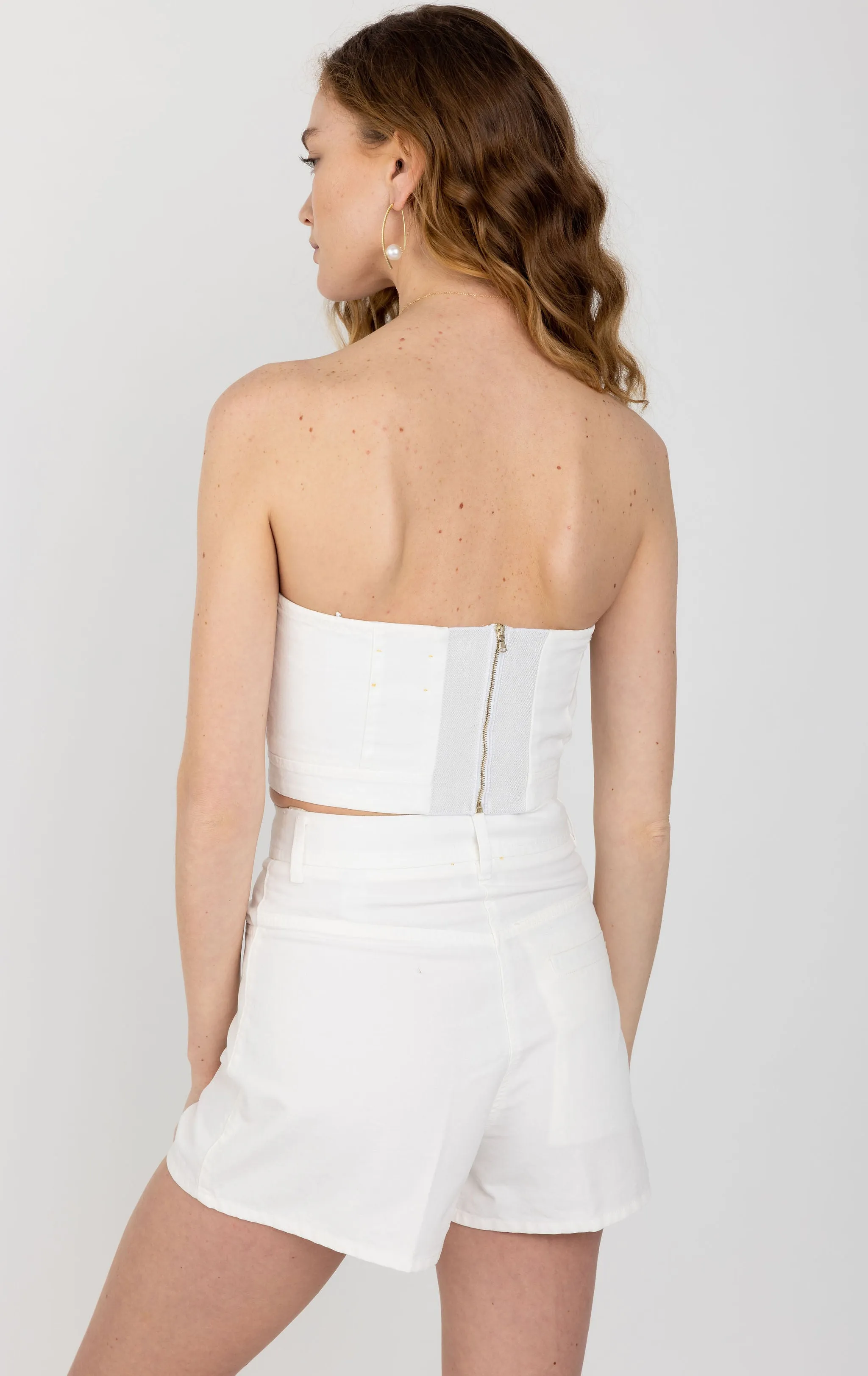 Cotton Canvas Couture Bustier in Pure