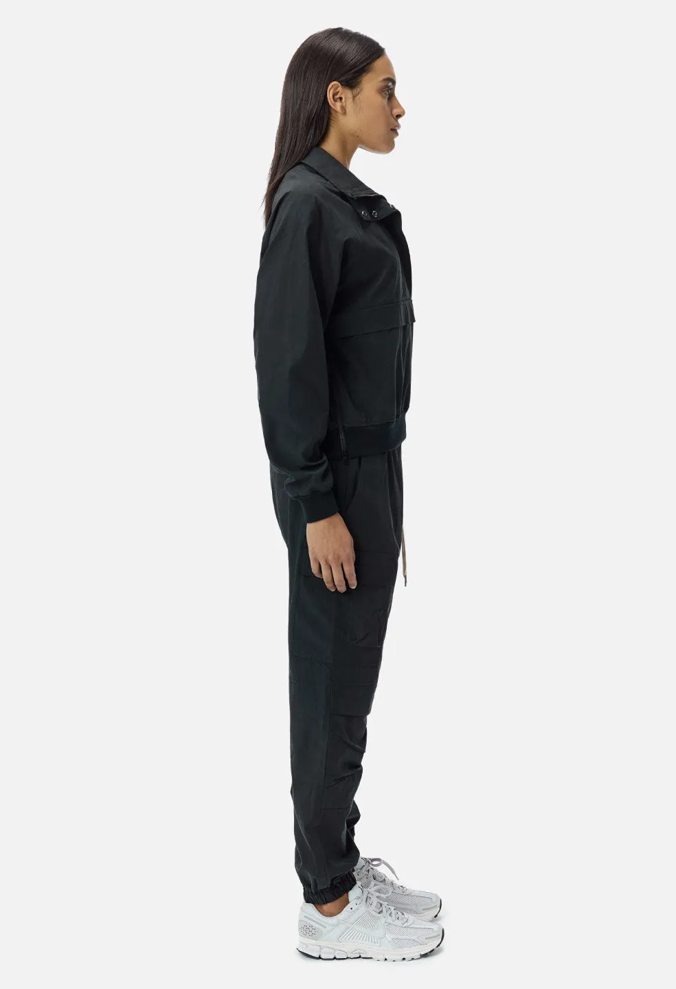 Cotton Sail Half Zip Pullover / Black