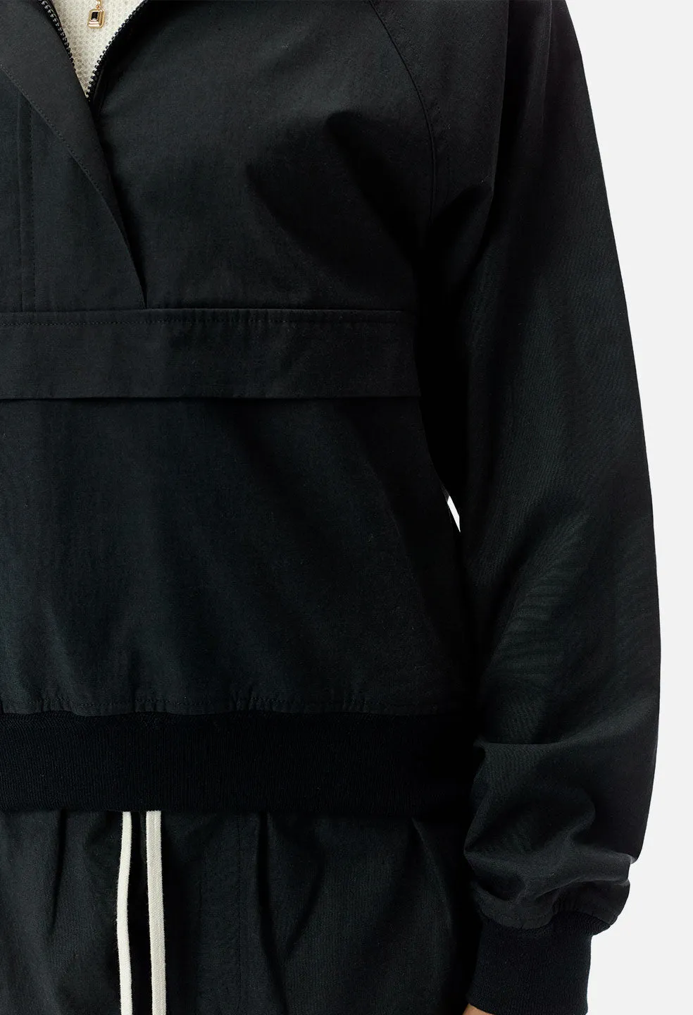 Cotton Sail Half Zip Pullover / Black