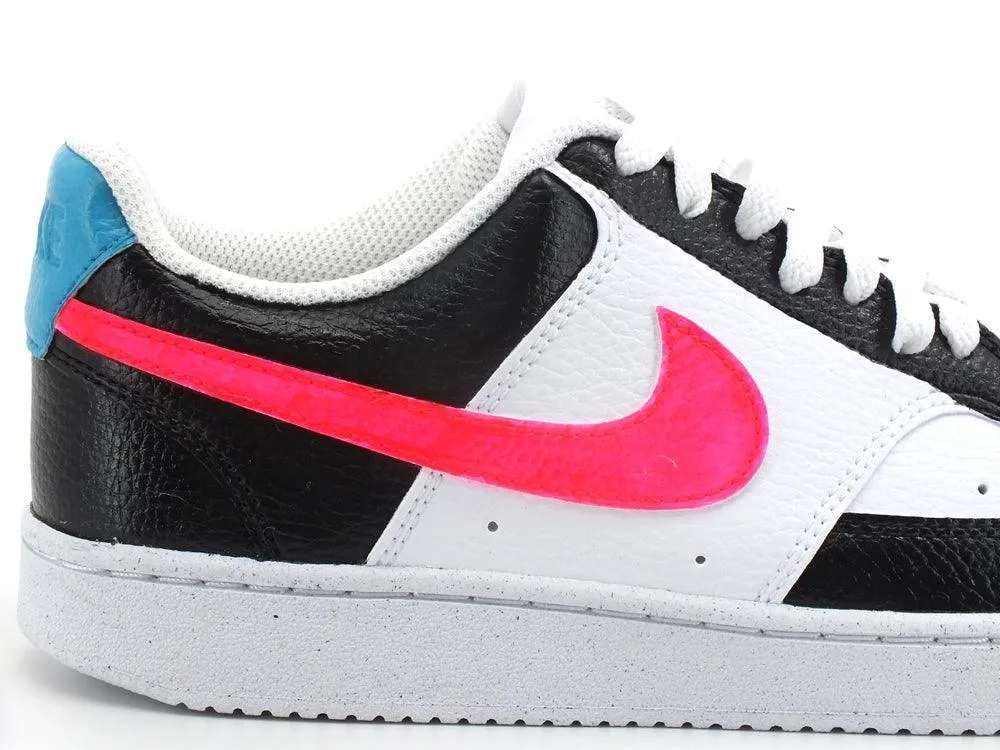 CUSTOM / Nike Court Vision Low White Neon Black