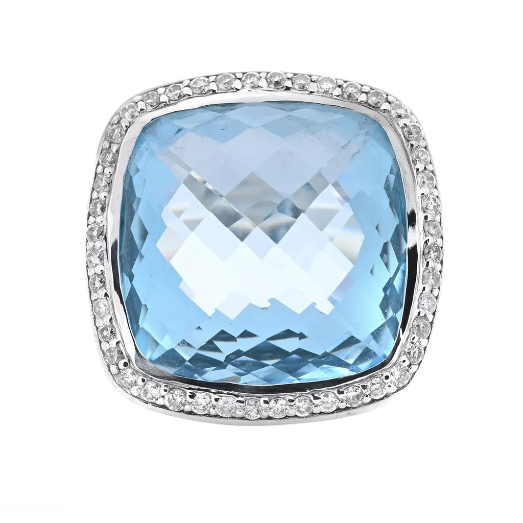 David Yurman | Albion Blue Topaz   Diamond Ring