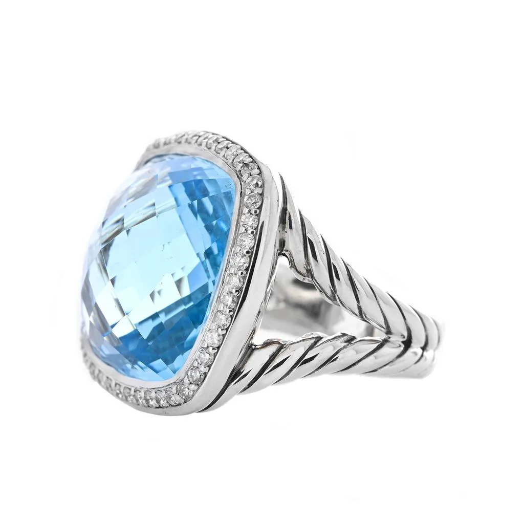 David Yurman | Albion Blue Topaz   Diamond Ring