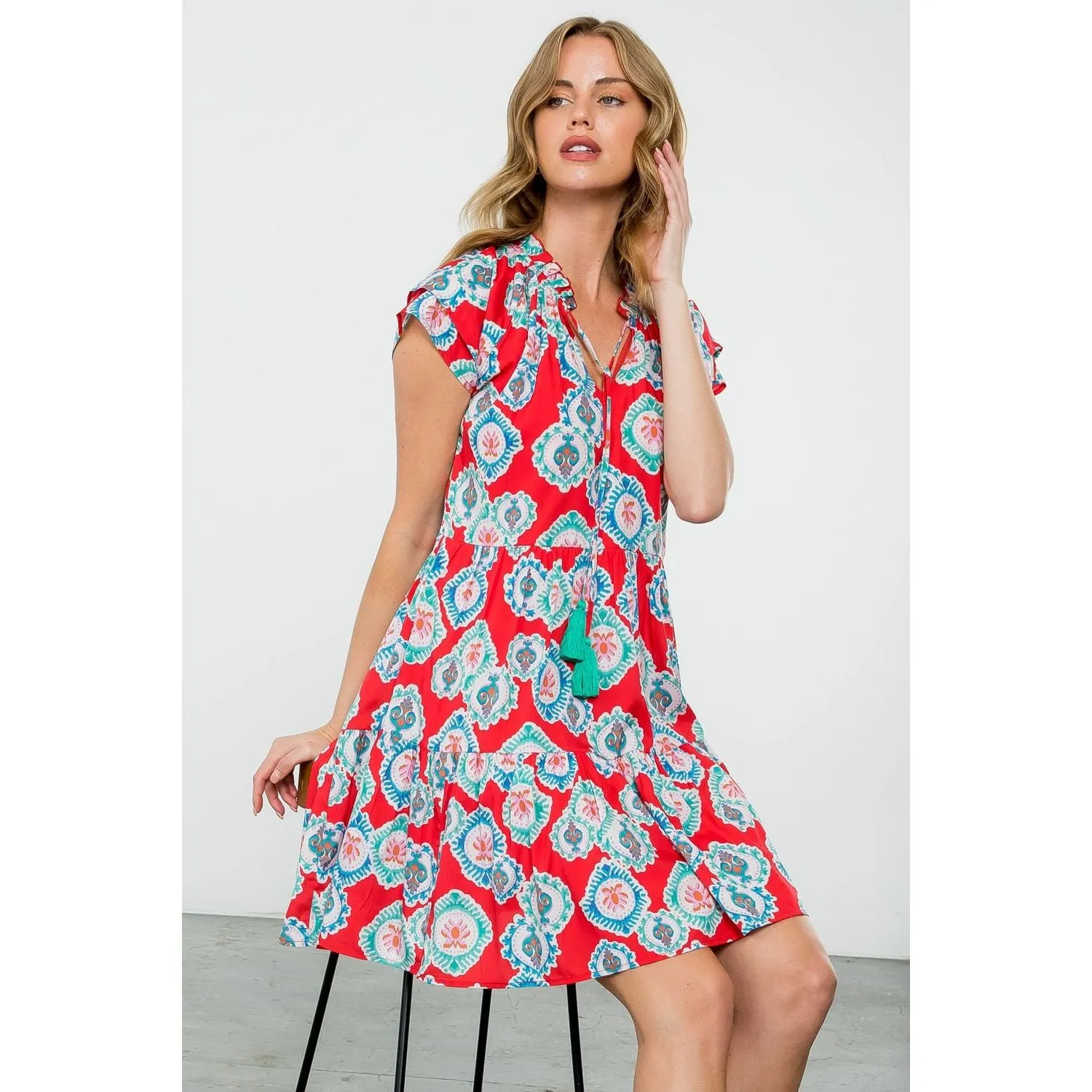 Dawn Tiered Pattern THML Dress