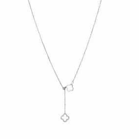 Diamond Clover Lariat Bolo Necklace