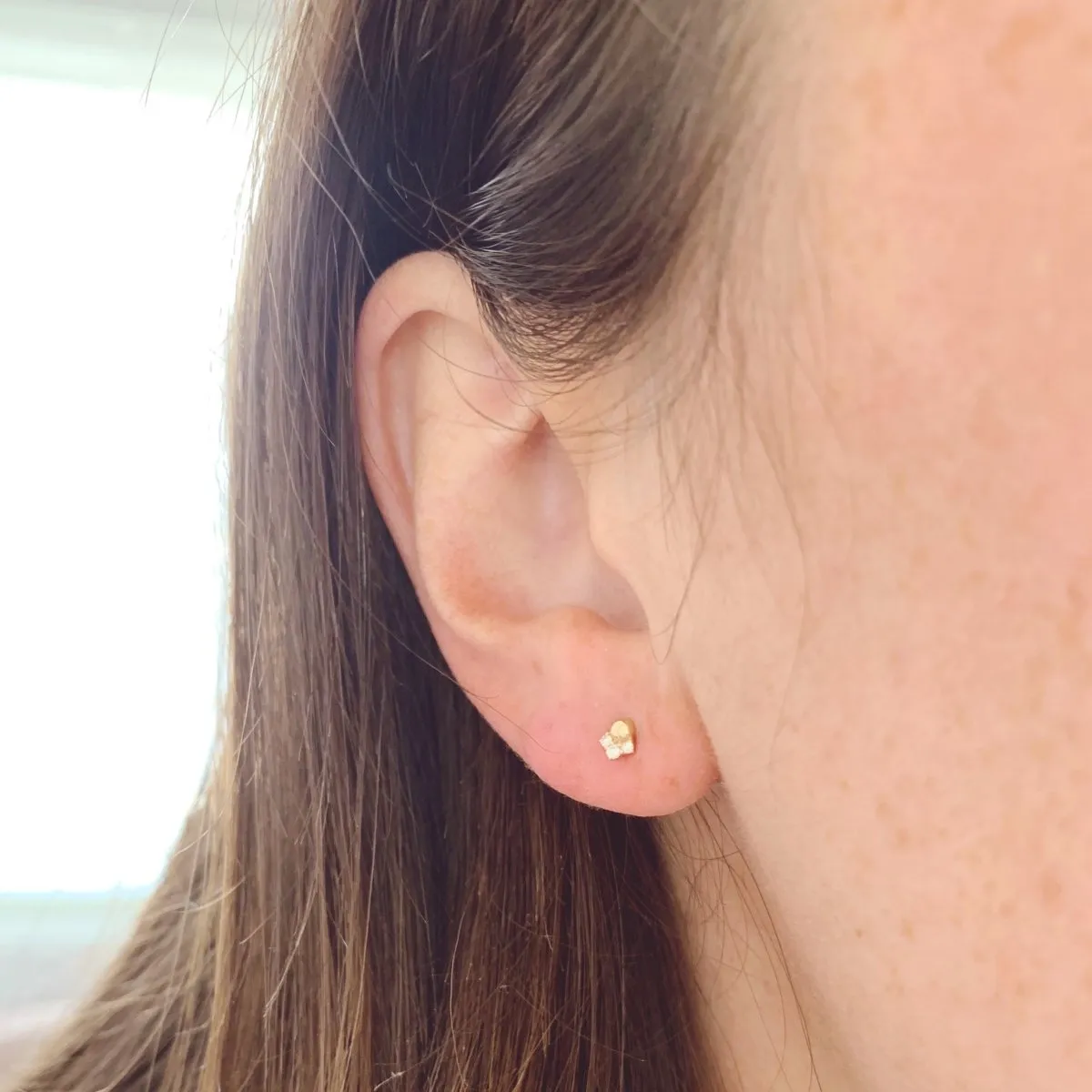 Diamond Trio & Ball Piercing Earring