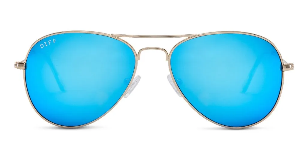 Diff Eyewear Cruz Aviator Sunglasses Gold Blue