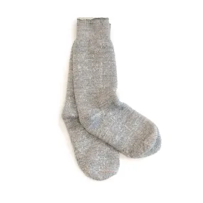 Double Face Merino   Cotton Socks - Light Grey