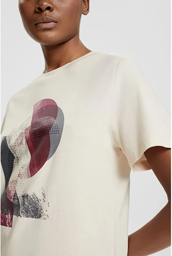 Esprit Cotton/Modal SS Print Tee- 102EO1K316