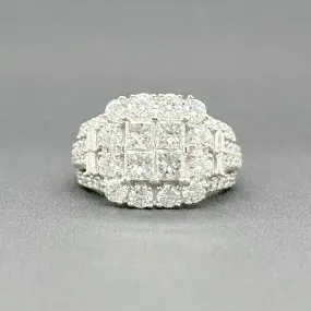 Estate 14K W Gold 2.60ctw G-I/VS2-SI2 Diamond Cocktail Ring