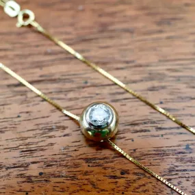 Globe 14k Gold and Diamond Necklace