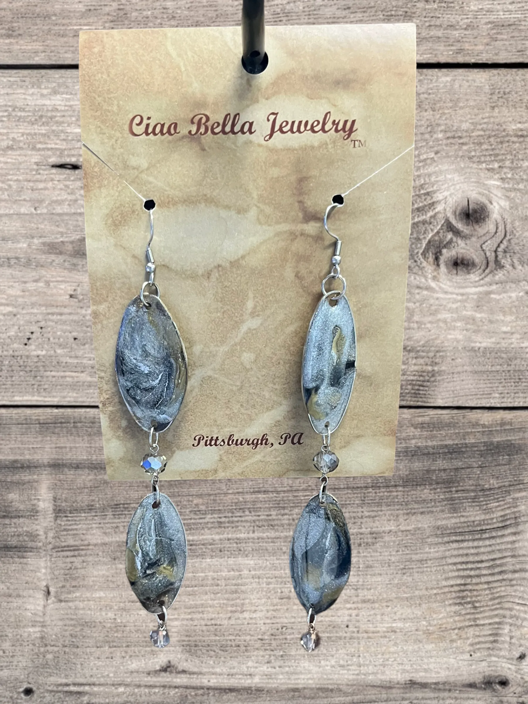 Go Gray Crystal Cancer Awareness Earrings